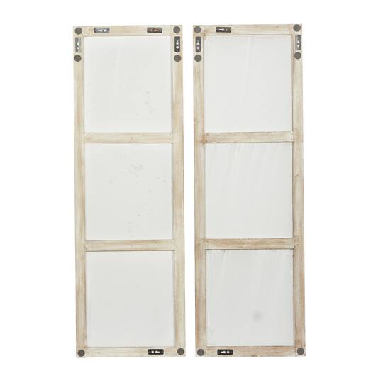 48" White Wood Traditional Abstract Wall Décor Set